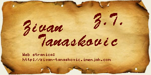 Živan Tanasković vizit kartica